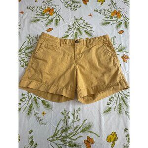 Old Navy Womens 5" Khaki Shorts Size 6 Cotton Blend Mustard Yellow